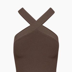 Aritzia Babaton Sculpt Knit Criss Cross Cropped Tank (SIZE L)